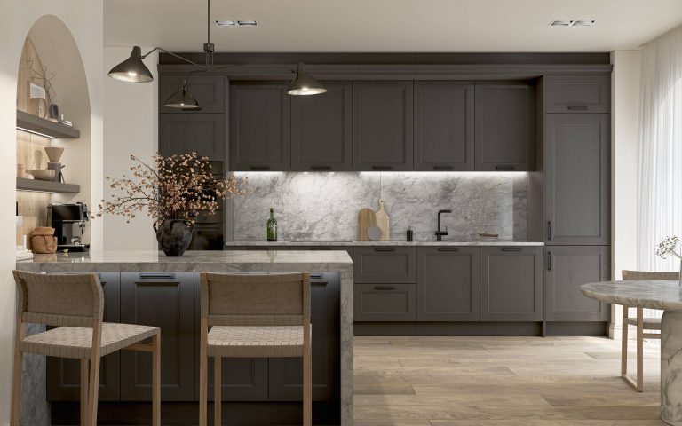 Graphite with stone worktops